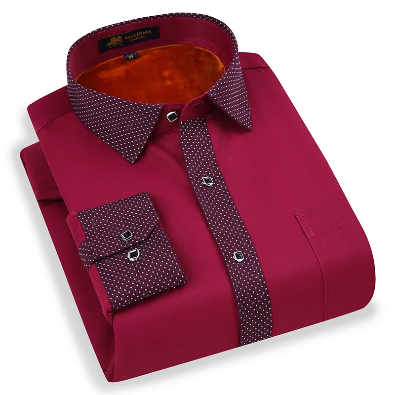 Winter Long Sleeve Men's Thick Warm Velvet Dress Shirt Casual Male Clothing Thick Fleece Lining Thermal Shirt For Men
Winter Long Sleeve Men's Thick Warm Velvet Dress Shirt Casual Male Clothing Thick Fleece Lining Thermal Shirt For Men