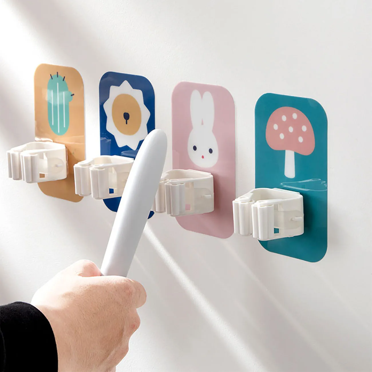 Wall Mount Cartoon Mop Broom Holder Adhesive Brush Clothes Pole Hanger Home Organizer Storage Rack with Suction Bathroom Shelf
Wall Mount Cartoon Mop Broom Holder Adhesive Brush Clothes Pole Hanger Home Organizer Storage Rack with Suction Bathroom Shelf