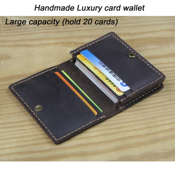 Credit/ID Card Case Genuine leather Handmade High Quality Men Retro Small Wallet Bus/Name Card Holder Leather women card wallet