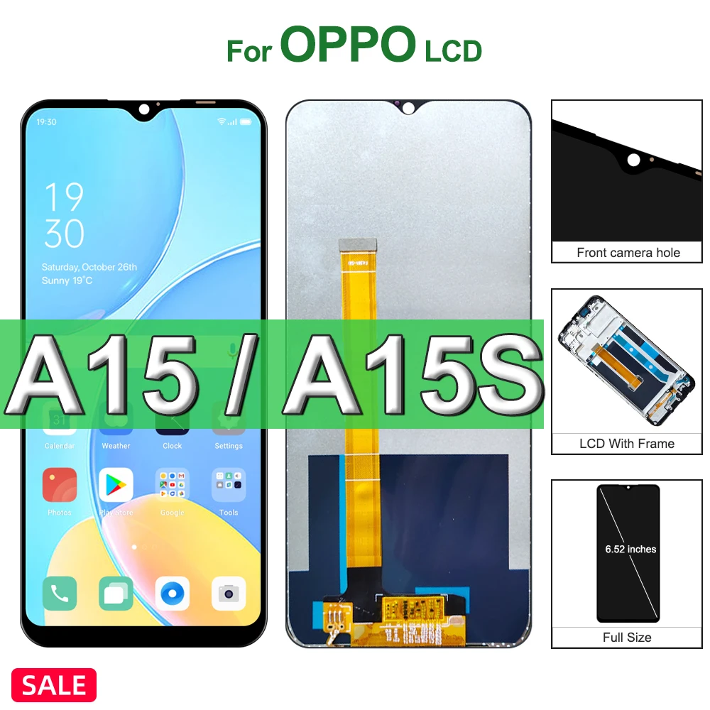 6,52-дюймовый дисплей для Oppo A15 CPH2185/A15S CPH2179, ЖК-дисплей, дигитайзер сенсорного экрана в сборе, замена с рамкой
6,52-дюймовый дисплей для Oppo A15 CPH2185/A15S CPH2179, ЖК-дисплей, дигитайзер сенсорного экрана в сборе, замена с рамкой