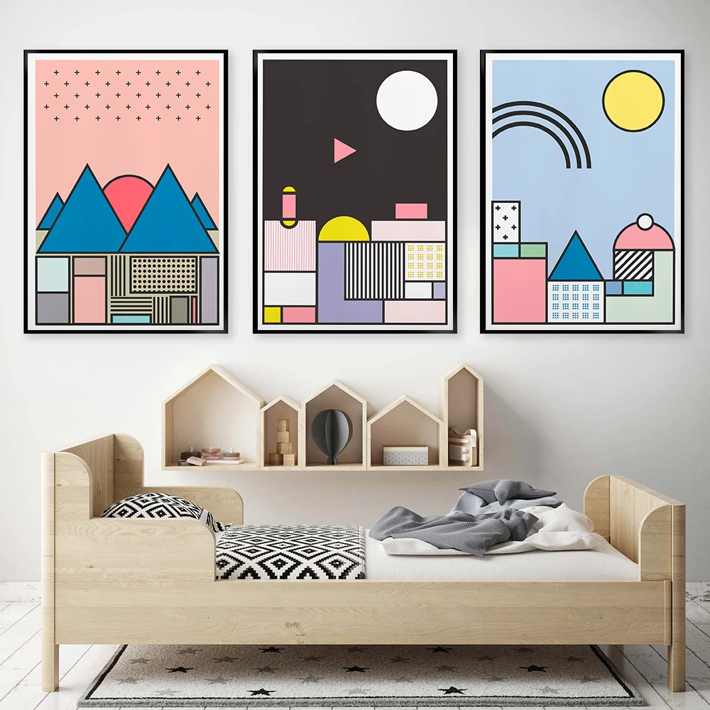 Cartoon Colorful House Children Poster Baby Nursery Geometric Nordic Art Canvas Print Painting Wall Picture Modern Home Decor
Cartoon Colorful House Children Poster Baby Nursery Geometric Nordic Art Canvas Print Painting Wall Picture Modern Home Decor