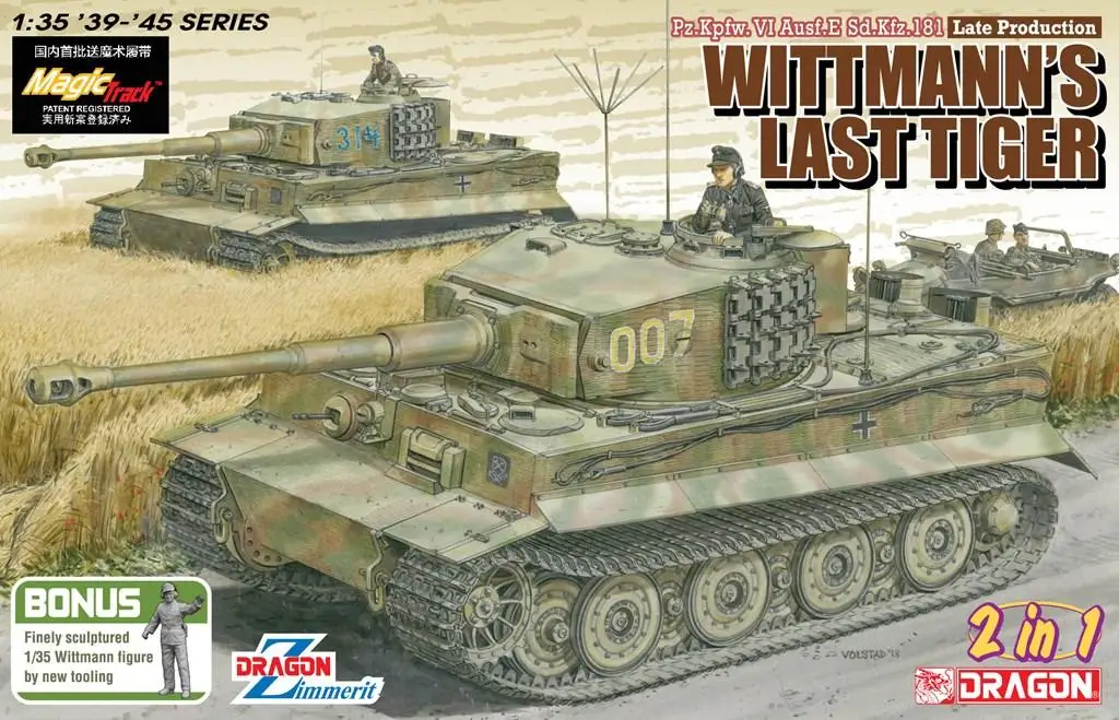 Dragon Model Kit #6800 1/35 Tiger I Last-Production Wittmanns Last Tiger-Figure included
Dragon Model Kit #6800 1/35 Tiger I Last-Production Wittmanns Last Tiger-Figure included
