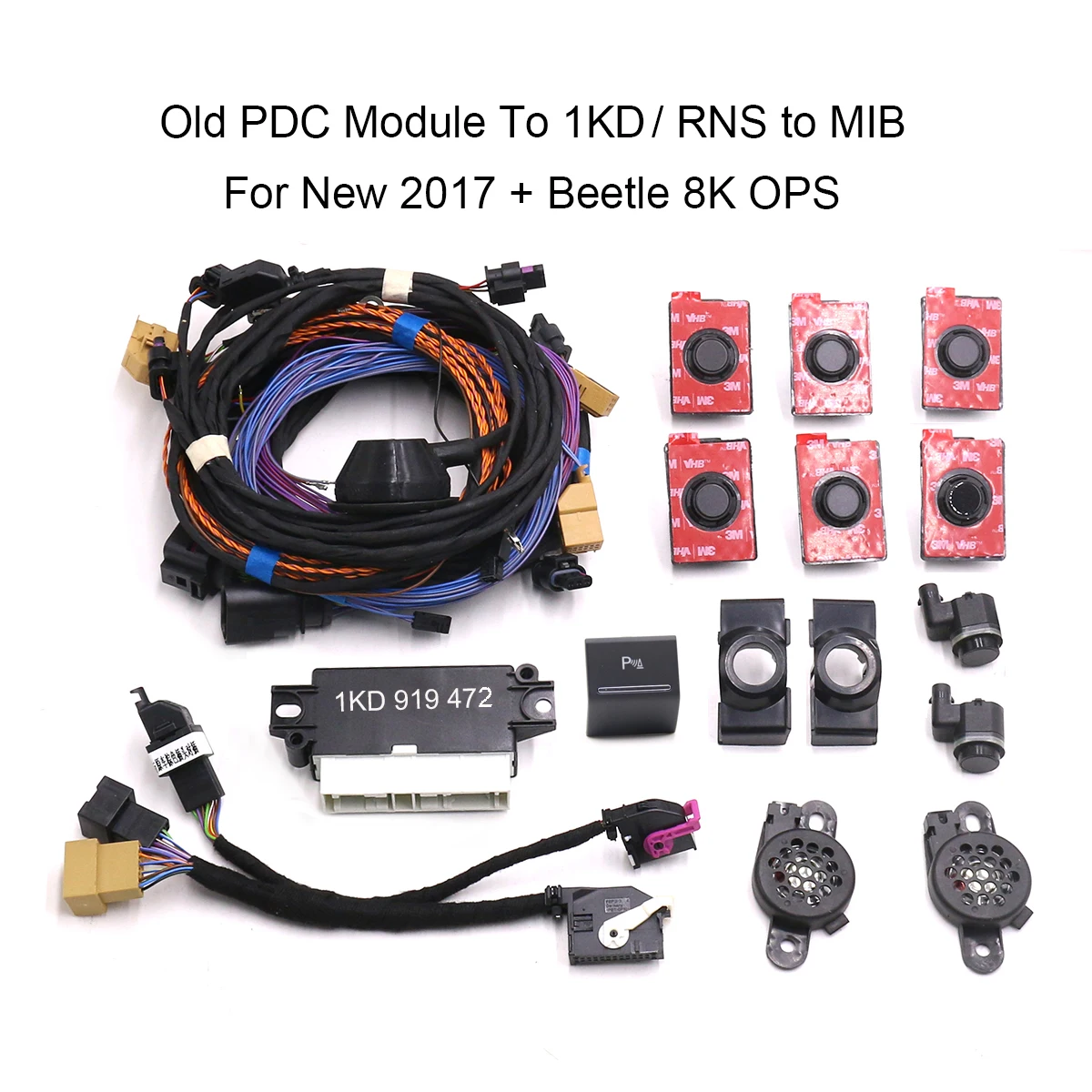 For New 2017 + Beetle Upgrade Old PDC Module To 1KD / RNS to MIB Park Pilot Front and Rear 8 Sensor 8K Parking PDC OPS
For New 2017 + Beetle Upgrade Old PDC Module To 1KD / RNS to MIB Park Pilot Front and Rear 8 Sensor 8K Parking PDC OPS