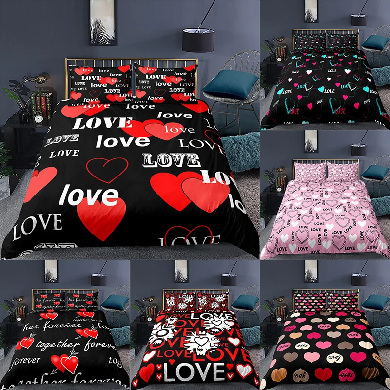 Home Textile Luxury 3D Love Print 2/3Pcs Comfortable Duvet Cover PillowCase Bedding Sets Queen and King EU/US/AU Size
Home Textile Luxury 3D Love Print 2/3Pcs Comfortable Duvet Cover PillowCase Bedding Sets Queen and King EU/US/AU Size