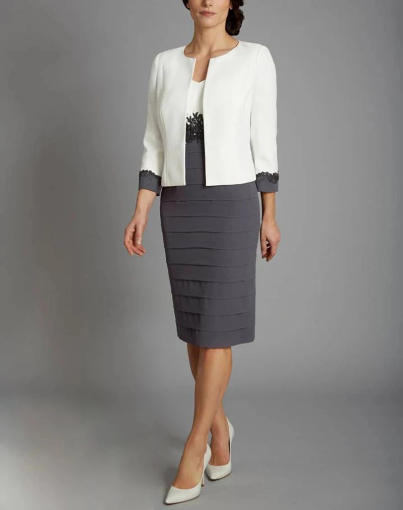 With Jacket Mother Of The Bride Dresses Sheath Knee Length Appliques Plus Size Short Groom Mother Dresses For Wedding
With Jacket Mother Of The Bride Dresses Sheath Knee Length Appliques Plus Size Short Groom Mother Dresses For Wedding