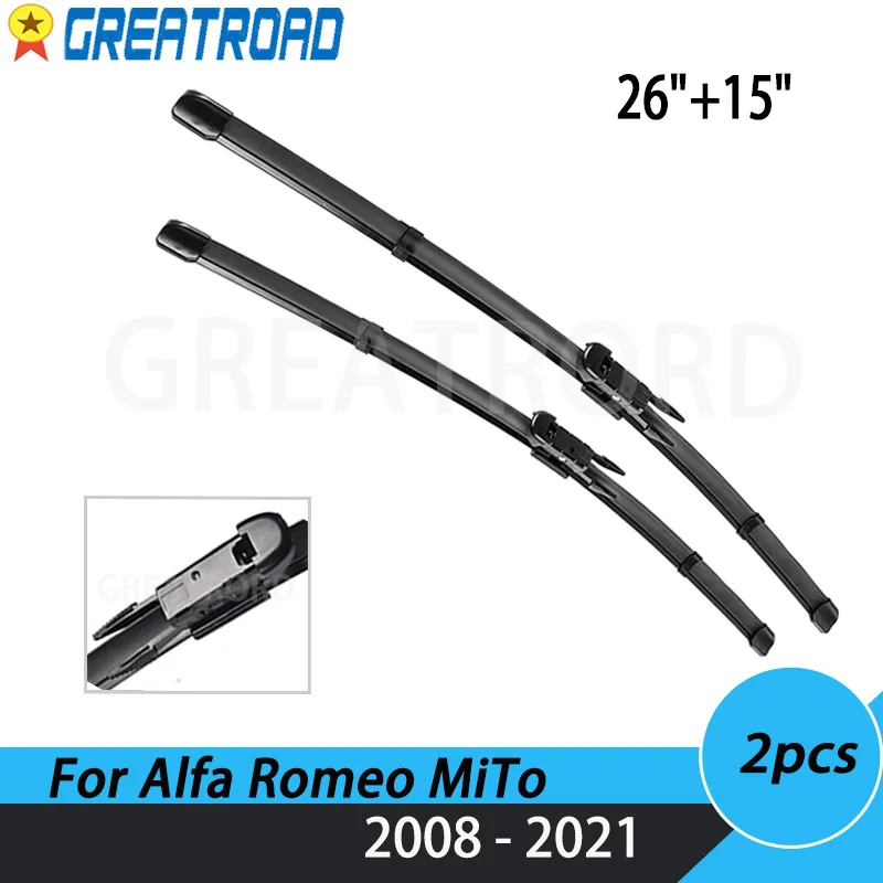 Wiper LHD Front Wiper Blades For Alfa Romeo MiTo 2008 - 2021 Windshield Windscreen Front Window 26"+15"
Wiper LHD Front Wiper Blades For Alfa Romeo MiTo 2008 - 2021 Windshield Windscreen Front Window 26"+15"