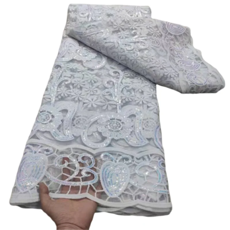 2022 Pure White French Lace Fabric Embroidery Sequins Nigerian African Lace Fabric Latest Tulle For Wedding Materials
2022 Pure White French Lace Fabric Embroidery Sequins Nigerian African Lace Fabric Latest Tulle For Wedding Materials