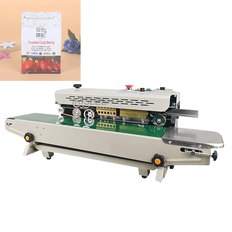 770A Compound Sealing Machine Continuous Automatic Heat Film Bag Band Sealer With Belt Conveyor
770A Compound Sealing Machine Continuous Automatic Heat Film Bag Band Sealer With Belt Conveyor