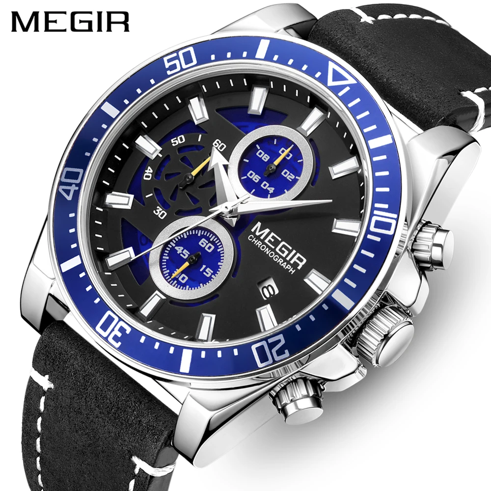 MEGIR Top Brand Luxury Mens Watches Male Gift Clock Date Sport Military Clock Leather Strap Quartz Business Men Watch 2020 New
MEGIR Top Brand Luxury Mens Watches Male Gift Clock Date Sport Military Clock Leather Strap Quartz Business Men Watch 2020 New