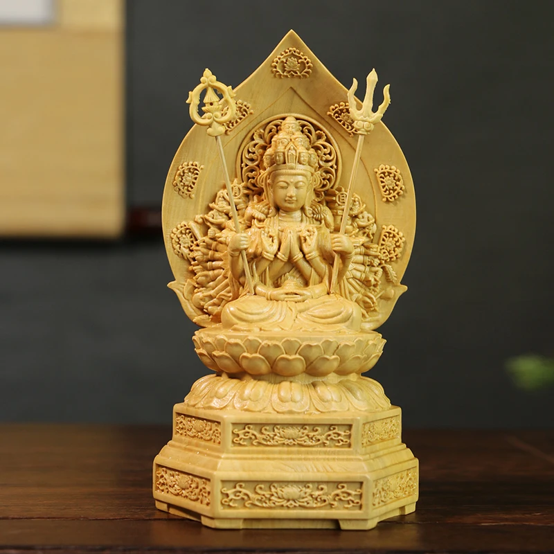 Hand-Carved Wooden Seated Thousand-Armed Guanyin with Carved Scriptures, Elegant Buddha Figurine for Home Decor
Hand-Carved Wooden Seated Thousand-Armed Guanyin with Carved Scriptures, Elegant Buddha Figurine for Home Decor
