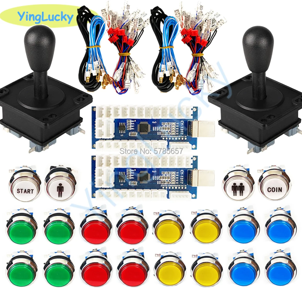 New Arcade Kit 33mm LED Chrome Button With 1&2 Player COIN 4/8 Joystick USB Encoder to PC Game Parts
New Arcade Kit 33mm LED Chrome Button With 1&2 Player COIN 4/8 Joystick USB Encoder to PC Game Parts