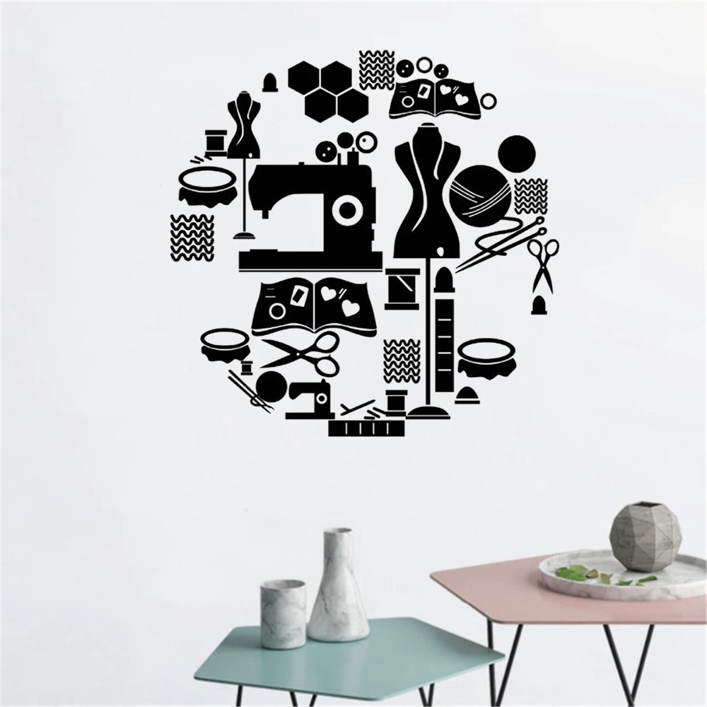 Sewing Tools Vinyl Wall Stickers Tailor Shop Decoration Scissors Clothes Stand Wall Decal Window Vinyl Murals
Sewing Tools Vinyl Wall Stickers Tailor Shop Decoration Scissors Clothes Stand Wall Decal Window Vinyl Murals
