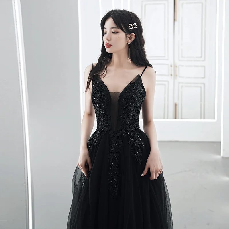 Evening Dress Black Spaghetti Strap Party Dresses Beading Celebrity Runway Tulle Party Long Dresses Elegant Vestidos
Evening Dress Black Spaghetti Strap Party Dresses Beading Celebrity Runway Tulle Party Long Dresses Elegant Vestidos