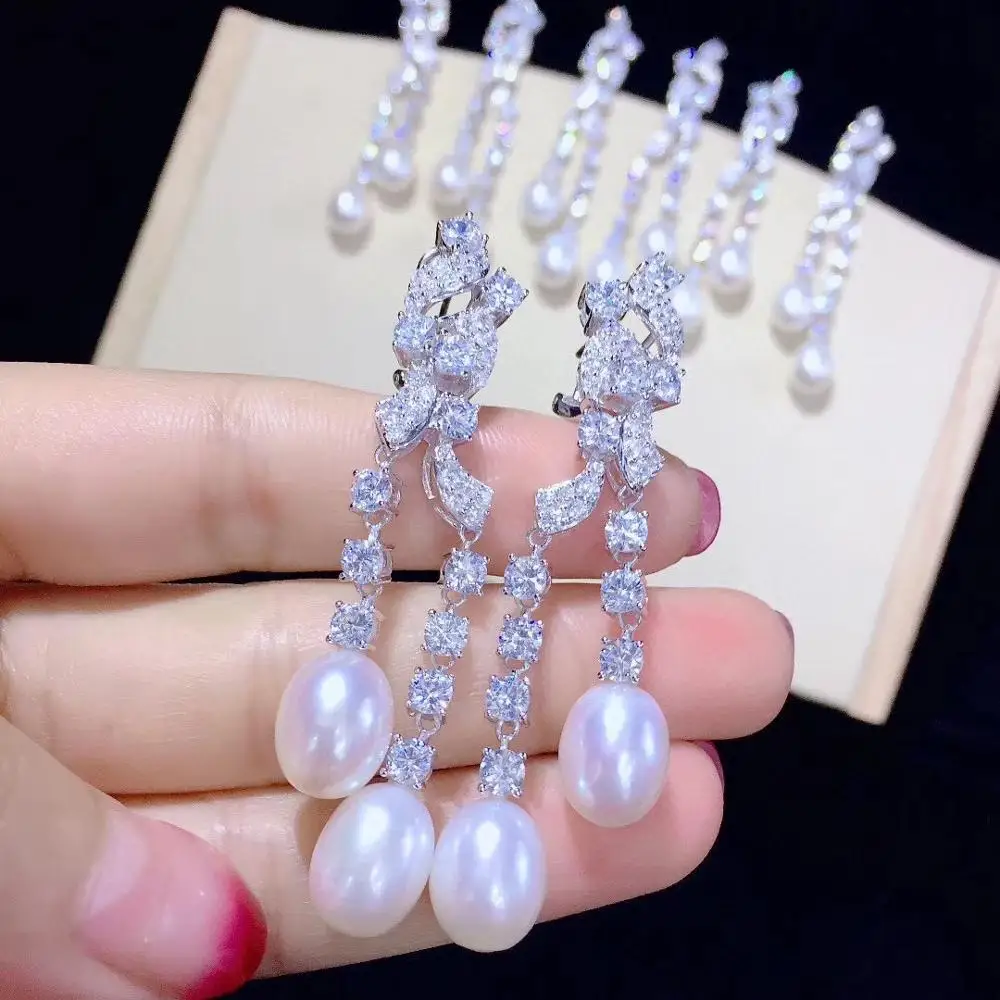 natural fresh water pearl drop earring 925 sterling silver with cubic zircon double layers long earring fine women jewelry
natural fresh water pearl drop earring 925 sterling silver with cubic zircon double layers long earring fine women jewelry
