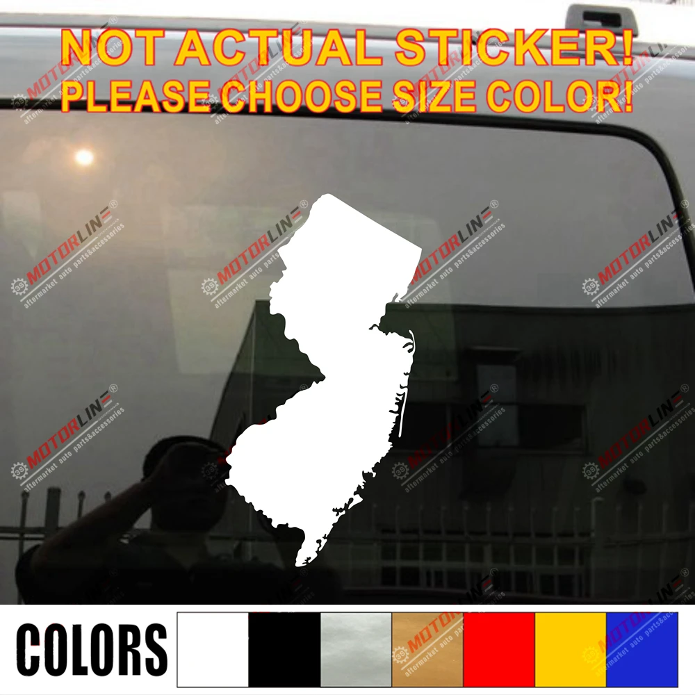 New Jersey State Map Outline Decal Sticker Car Vinyl pick size color no bkgrd
New Jersey State Map Outline Decal Sticker Car Vinyl pick size color no bkgrd