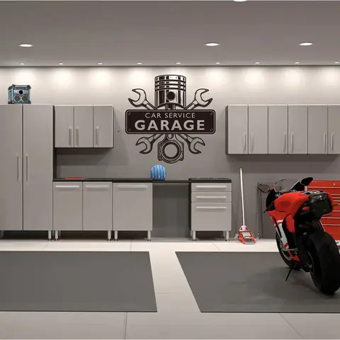Adesivo da parete per garage di grandi dimensioni per servizio auto, riparazione automatica, pistone, veicolo, garage, fienile, negozio di decalcomanie da muro, arredamento in vinile