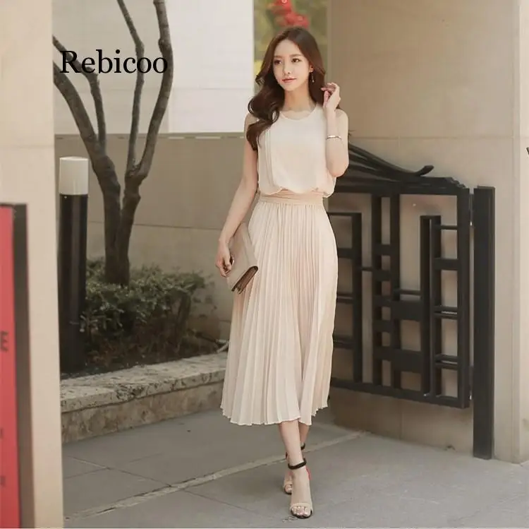 Boho Clothing Sleeveless Pleated Skirts Retro Women Summer Skirt Mori Retro Office Wear Bandage Chiffon Skirts
Boho Clothing Sleeveless Pleated Skirts Retro Women Summer Skirt Mori Retro Office Wear Bandage Chiffon Skirts