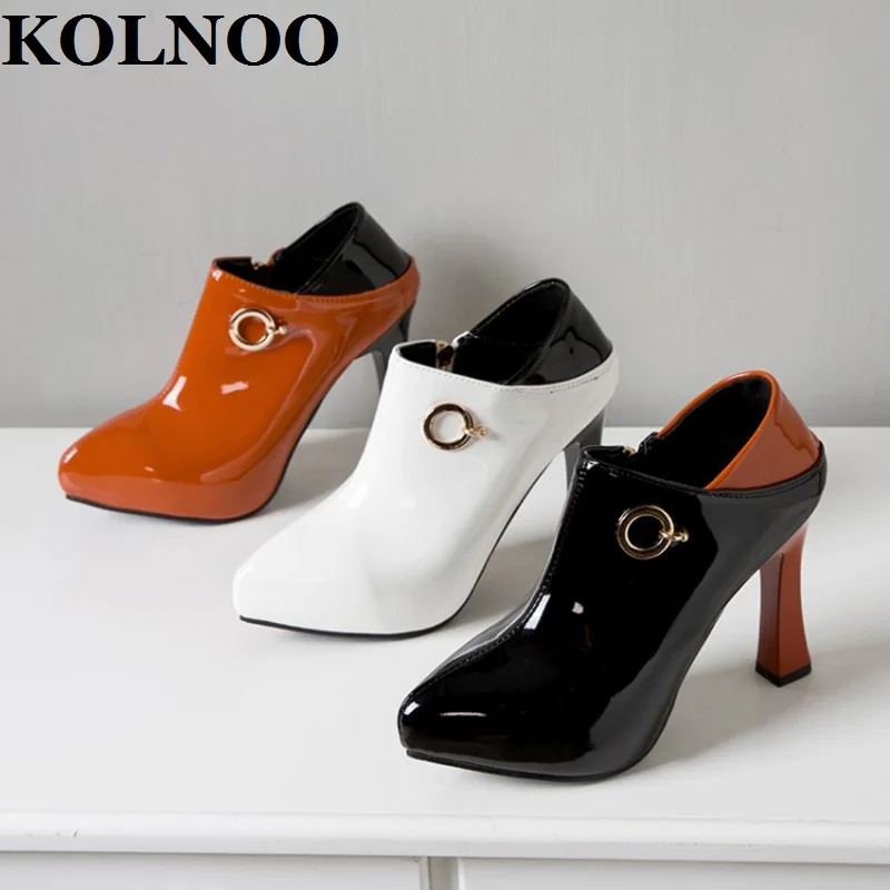 KOLNOO New Handmade Ladies Chunky Heels Pumps Patchwork Patent Leather Evening Party Prom Three Colors Daily Wear Fashion Shoes
KOLNOO New Handmade Ladies Chunky Heels Pumps Patchwork Patent Leather Evening Party Prom Three Colors Daily Wear Fashion Shoes