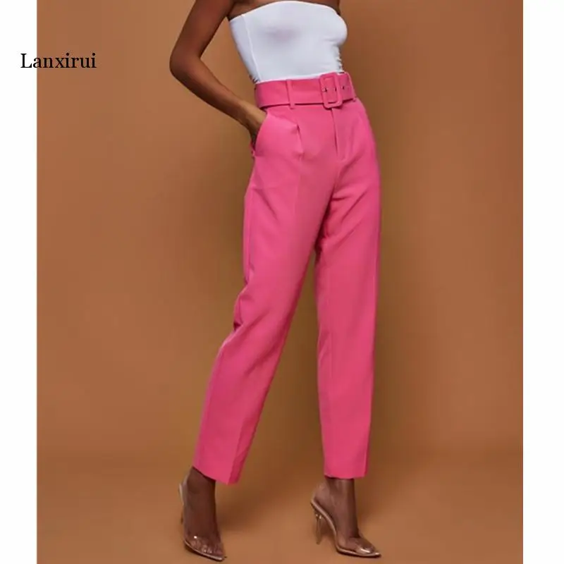 Women Autumn Harem Pants Formal Ankle-length Trousers Candy Colors Female Classic High Waist Office Lady Sashes Slim White Pants
Women Autumn Harem Pants Formal Ankle-length Trousers Candy Colors Female Classic High Waist Office Lady Sashes Slim White Pants