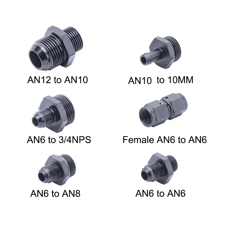 Aluminium Oil Hose Straight Fitting Hose Adapter an6 to an6,an6 to an8,AN10 to 10MM,AN10 to AN12,AN6 to 34NPS
Aluminium Oil Hose Straight Fitting Hose Adapter an6 to an6,an6 to an8,AN10 to 10MM,AN10 to AN12,AN6 to 34NPS