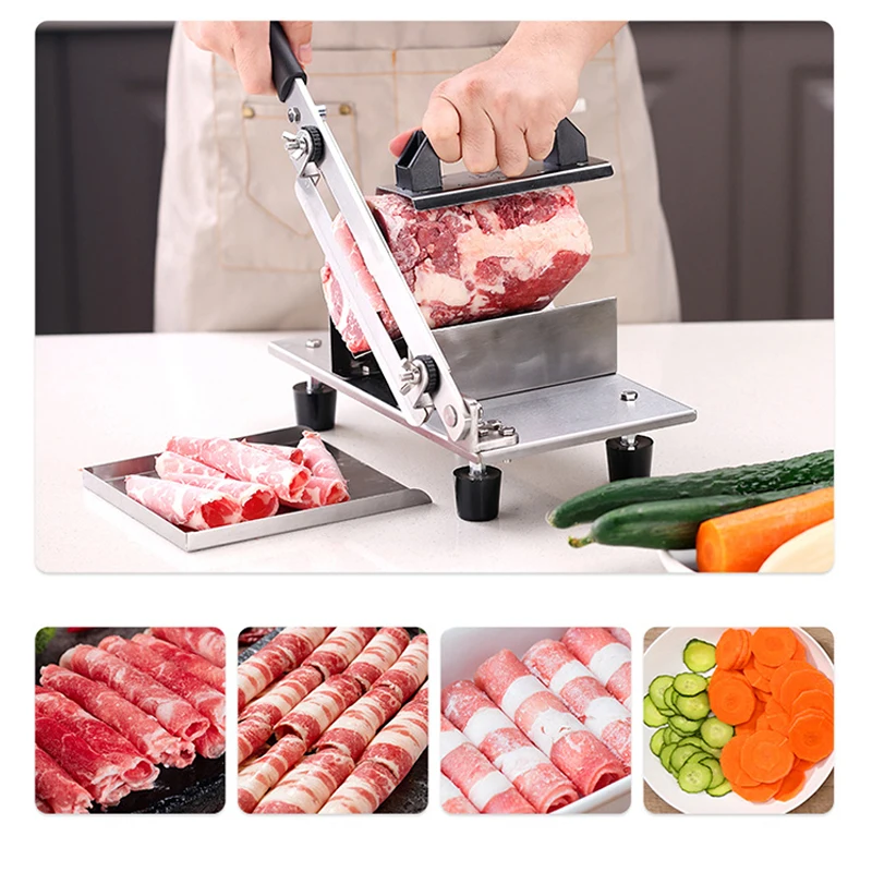 Manual Frozen Meat Slicer Stainless Steel Meat Cutter Beef Mutton Roll Cutting Machine Kitchen Supplies
Manual Frozen Meat Slicer Stainless Steel Meat Cutter Beef Mutton Roll Cutting Machine Kitchen Supplies