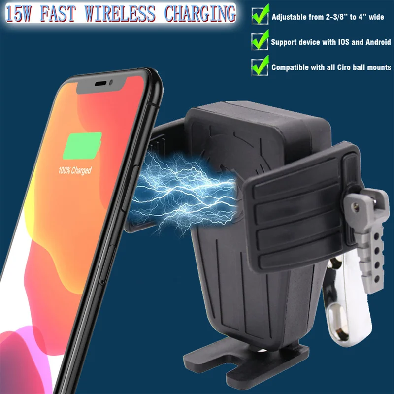 GPS Phone Holder With 15W Wireless Fast Charger Support Bracket For HONDA F6B,Gold Wing GL1500, All VTX1300/1800 14-Up Valkyrie
GPS Phone Holder With 15W Wireless Fast Charger Support Bracket For HONDA F6B,Gold Wing GL1500, All VTX1300/1800 14-Up Valkyrie