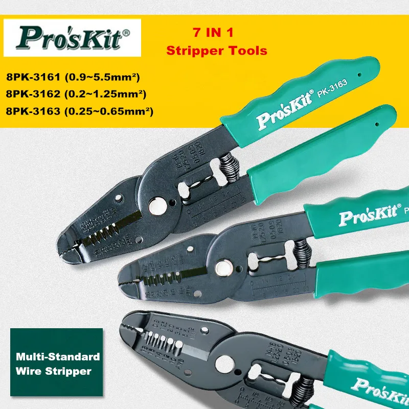 Оригинальный инструмент для зачистки проводов Pro'sKit 7 в 1 8PK-3161/8PK-3162/8PK-3163, многофункциональные обжимные плоскогубцы
Оригинальный инструмент для зачистки проводов Pro'sKit 7 в 1 8PK-3161/8PK-3162/8PK-3163, многофункциональные обжимные плоскогубцы