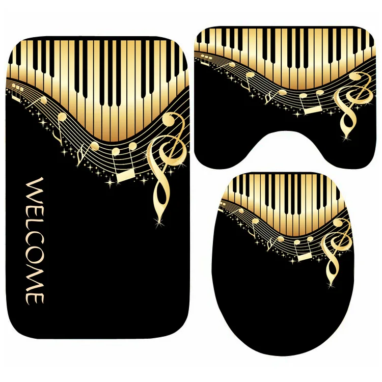 Modern Music Mat for Bathroom Toilet Mat Set 3PCS Non Slip Toilet Lid Seat Cover Rug Carpet Music Notes Shower Floor Home Decor
Modern Music Mat for Bathroom Toilet Mat Set 3PCS Non Slip Toilet Lid Seat Cover Rug Carpet Music Notes Shower Floor Home Decor