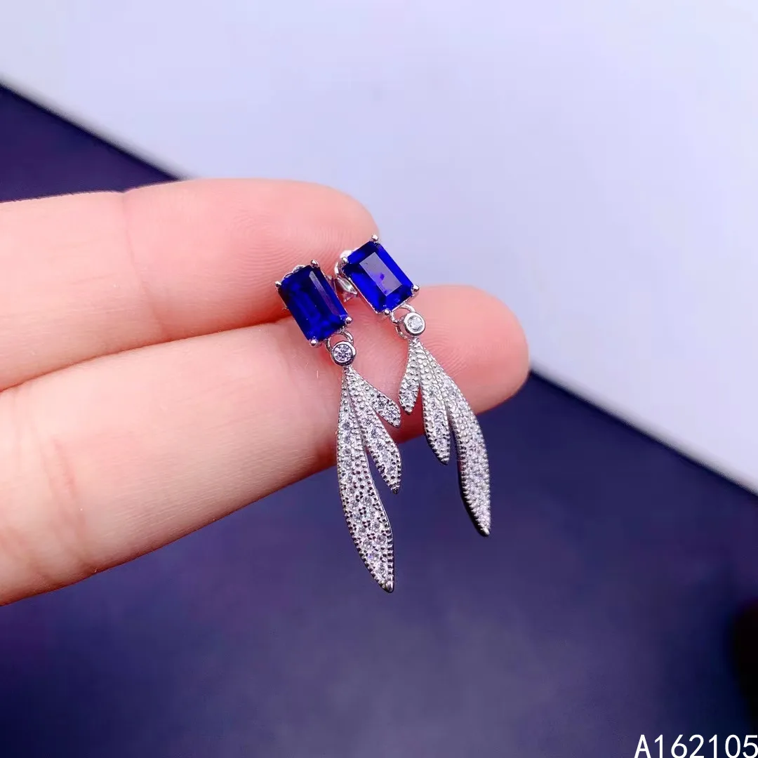 Fine jewelry 925 pure silver Chinese style natural sapphire girl luxury popular rectangle gem earrings ear stud support detectio
Fine jewelry 925 pure silver Chinese style natural sapphire girl luxury popular rectangle gem earrings ear stud support detectio