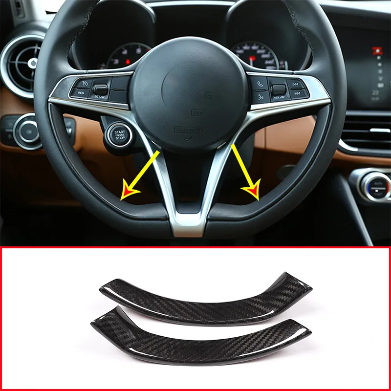 For Real Carbon Fiber Steering Wheel Decoration Frame Strip Cover Trim For Alfa Romeo Giulia Stelvio 2017-2019 Car Accessory
For Real Carbon Fiber Steering Wheel Decoration Frame Strip Cover Trim For Alfa Romeo Giulia Stelvio 2017-2019 Car Accessory