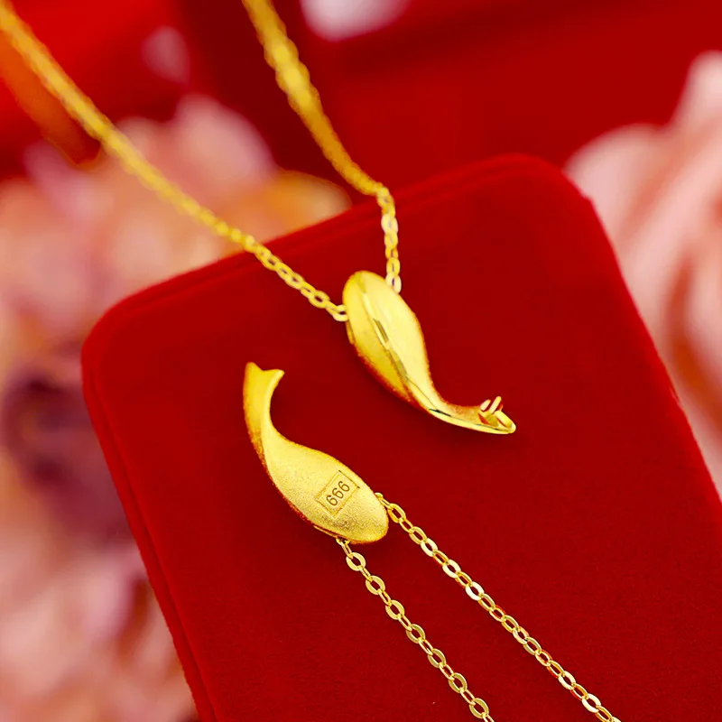 Little Dolphin 999 18k Yellow Gold Pendant Necklace for Women Temperament Chain Gold Necklace Christmas Day Fine Jewelry Gift
Little Dolphin 999 18k Yellow Gold Pendant Necklace for Women Temperament Chain Gold Necklace Christmas Day Fine Jewelry Gift