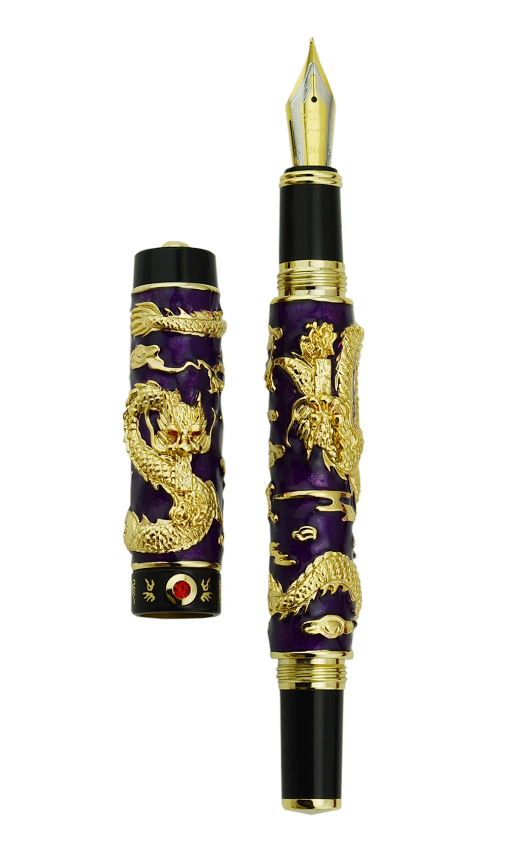Jinhao Purple Cloisonne Double Dragon Fountain Pen Iridium Medium Nib Advanced Craft Writing Gift Pen for Business, Graduate
Jinhao Purple Cloisonne Double Dragon Fountain Pen Iridium Medium Nib Advanced Craft Writing Gift Pen for Business, Graduate