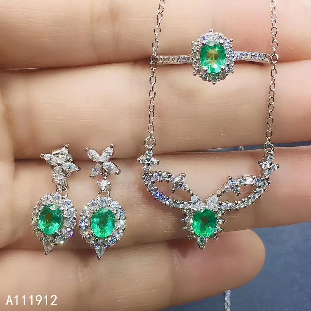 KJJEAXCMY fine jewelry natural Emerald 925 sterling silver women pendant necklace chain earrings ring set support test fashion
KJJEAXCMY fine jewelry natural Emerald 925 sterling silver women pendant necklace chain earrings ring set support test fashion