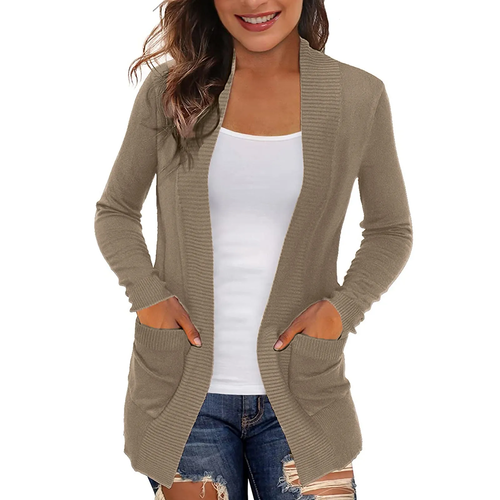 Solid Women's Cardigans With Pockets Casual Lightweight Open Front Cardigan Sweaters Winter Clothes Women Black Кардиган Женский
Solid Women's Cardigans With Pockets Casual Lightweight Open Front Cardigan Sweaters Winter Clothes Women Black Кардиган Женский