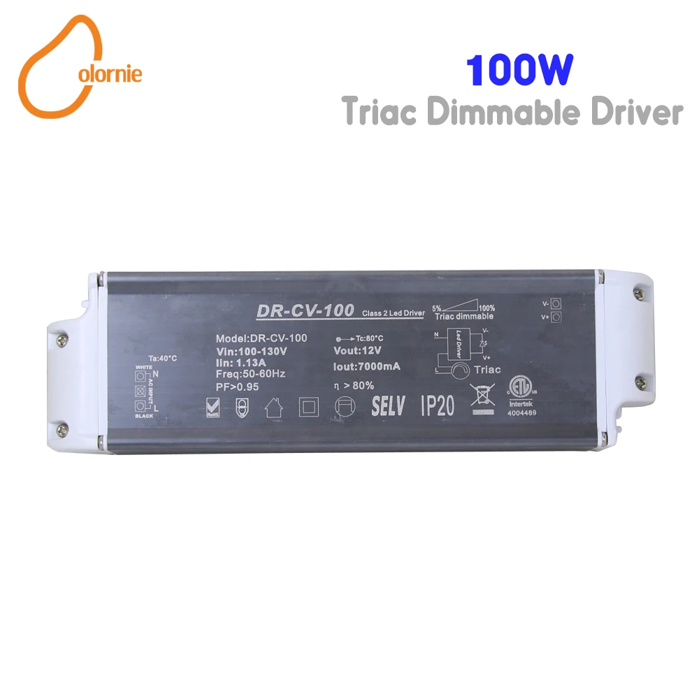 100W Triac Dimmable LED Driver AC90-130V LED Light Transformer Power Supply Adapter Constant Voltage 24V 4200mA Dimmable Driver
100W Triac Dimmable LED Driver AC90-130V LED Light Transformer Power Supply Adapter Constant Voltage 24V 4200mA Dimmable Driver