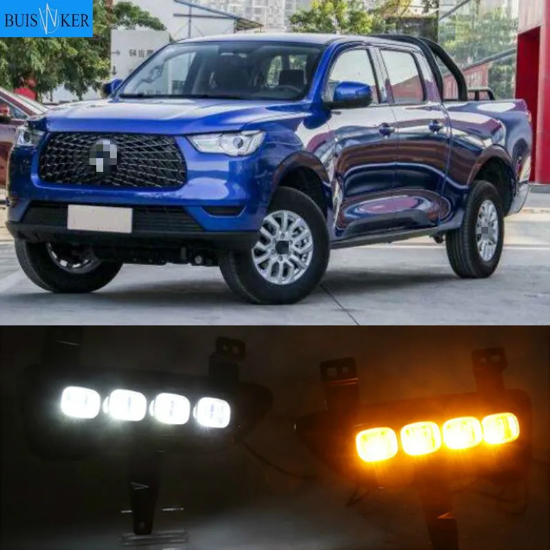 1 Pair Car LED Daytime Running Lights with Turn Signal Yellow Style 12V DRL Replace Fog Lamp Covers For Great Wall Gun 2019 2020
1 Pair Car LED Daytime Running Lights with Turn Signal Yellow Style 12V DRL Replace Fog Lamp Covers For Great Wall Gun 2019 2020