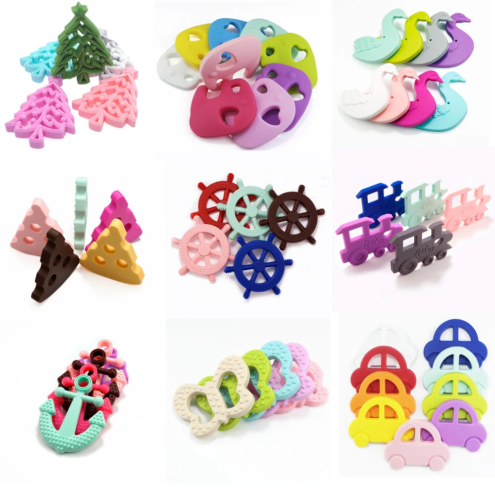 Sutoyuen 5Pcs BPA Free Silicone Teether Baby Teething Beads Toys Chew Pendant Car Train Baby Teether Nursing DIY Toy Accessories
Sutoyuen 5Pcs BPA Free Silicone Teether Baby Teething Beads Toys Chew Pendant Car Train Baby Teether Nursing DIY Toy Accessories