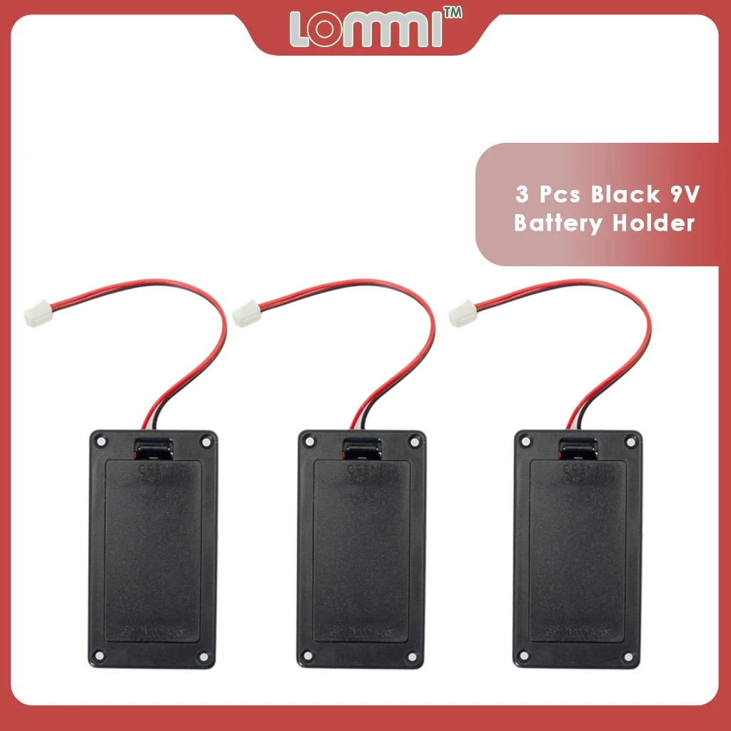 LOMMI 3 Pcs Black 9V Battery Holder Case Box Compartment Cover Case With Wire Leads For Guitar Bass Pickup Replacement
LOMMI 3 Pcs Black 9V Battery Holder Case Box Compartment Cover Case With Wire Leads For Guitar Bass Pickup Replacement