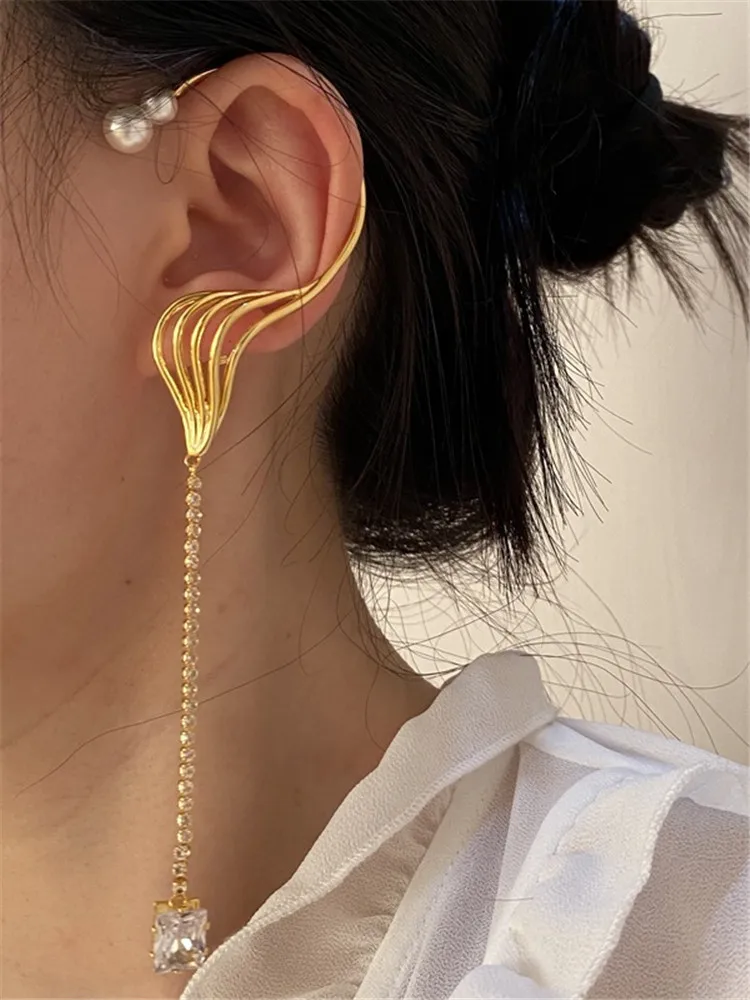 Copper Metal Wings Long Tassels Hanging Ears Personality Fashion Without Ear Pierced Earrings Web Celebrity Temperament 2021
Copper Metal Wings Long Tassels Hanging Ears Personality Fashion Without Ear Pierced Earrings Web Celebrity Temperament 2021