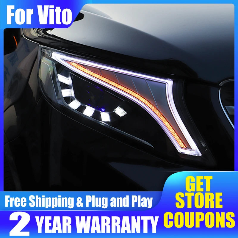 Head Lamps For Mercedes Benz VITO V Class 2015-2020 Headlights LED DRL Running Light LED Dynamic Turn Signal Auto Accessories
Head Lamps For Mercedes Benz VITO V Class 2015-2020 Headlights LED DRL Running Light LED Dynamic Turn Signal Auto Accessories