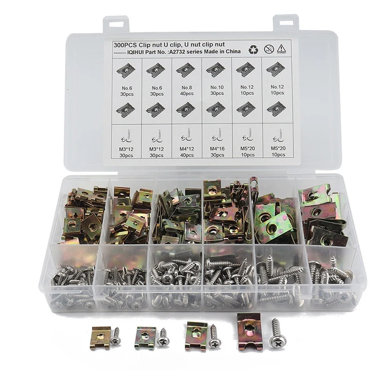 300Pcs Bronze Tone Spring Metal Clip Auto Fastener Clips Iron Nuts Car Door Panel Spire Screw Base U-Type Clips
300Pcs Bronze Tone Spring Metal Clip Auto Fastener Clips Iron Nuts Car Door Panel Spire Screw Base U-Type Clips