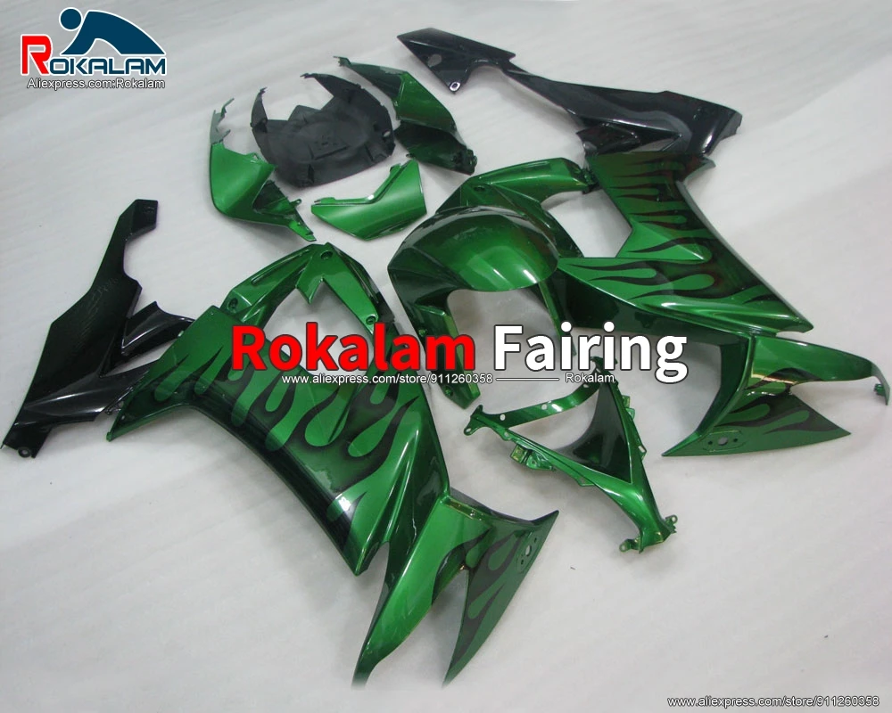 Cowling For Kawasaki Ninja ZX10R 2008 2009 2010 ZX-10R 08 09 10 Green Black Flame Autorbike Fairing (Injection Molding)
Cowling For Kawasaki Ninja ZX10R 2008 2009 2010 ZX-10R 08 09 10 Green Black Flame Autorbike Fairing (Injection Molding)