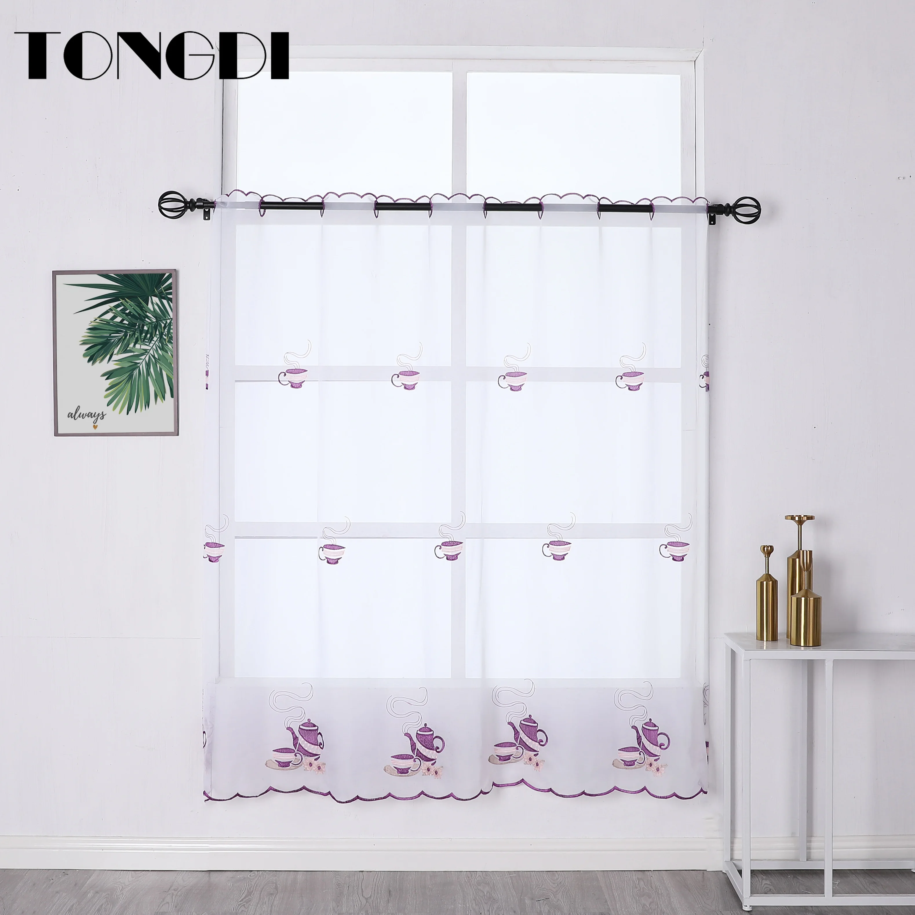 TONGDI Kitchen Curtain Valance Sheer Tiers Pastoral Fruit Cafe Tulle Beautiful Embroidery For Window Of Kitchen Dining Room
TONGDI Kitchen Curtain Valance Sheer Tiers Pastoral Fruit Cafe Tulle Beautiful Embroidery For Window Of Kitchen Dining Room