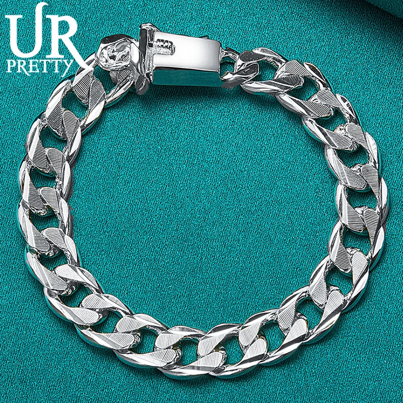 URPRETTY 925 Sterling Silver 10mm Sideways Square Buckle With Matte Chain Bracelet For Man Women Wedding Party Jewelry Gift
URPRETTY 925 Sterling Silver 10mm Sideways Square Buckle With Matte Chain Bracelet For Man Women Wedding Party Jewelry Gift