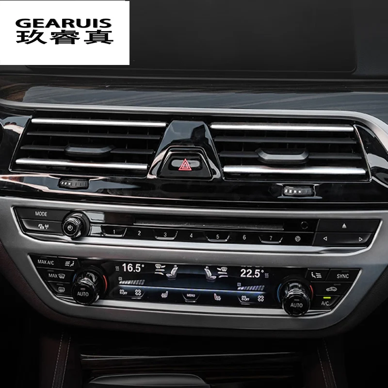 Car styling front Vent Air Outlet panel Center Strip Covers Stickers Trim For BMW 5 Series G30 G38 Interior Auto Accessories
Car styling front Vent Air Outlet panel Center Strip Covers Stickers Trim For BMW 5 Series G30 G38 Interior Auto Accessories