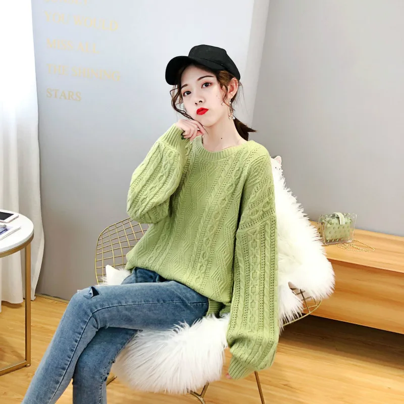 H9523 Winter Sweater Women Round Collar Loose Chic Knitted Bottom Jumper Tops Female Long Sleeve Solid Color Student Pullover
H9523 Winter Sweater Women Round Collar Loose Chic Knitted Bottom Jumper Tops Female Long Sleeve Solid Color Student Pullover