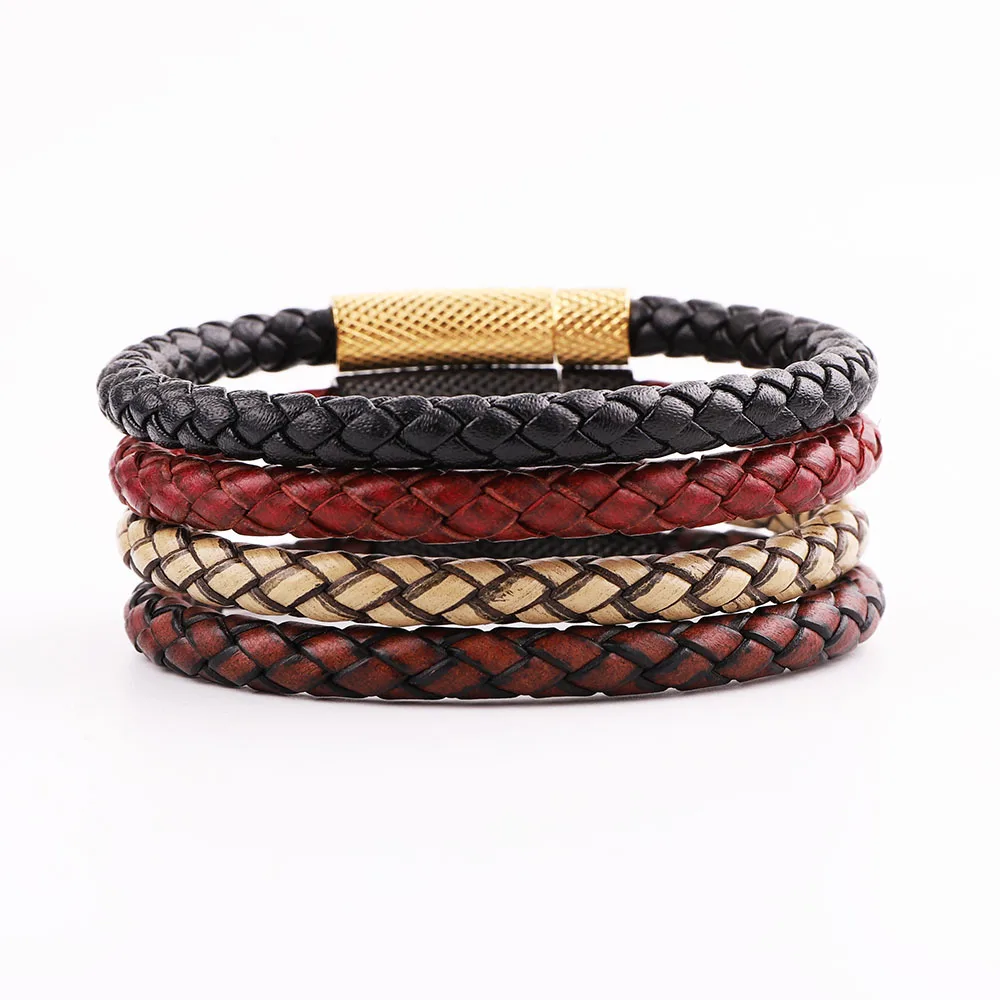 JARAVVI Simple Design High Quality Stainless Steel Clasp Vintage Genuine Leather Bacelet Men Jewelry Gift
JARAVVI Simple Design High Quality Stainless Steel Clasp Vintage Genuine Leather Bacelet Men Jewelry Gift