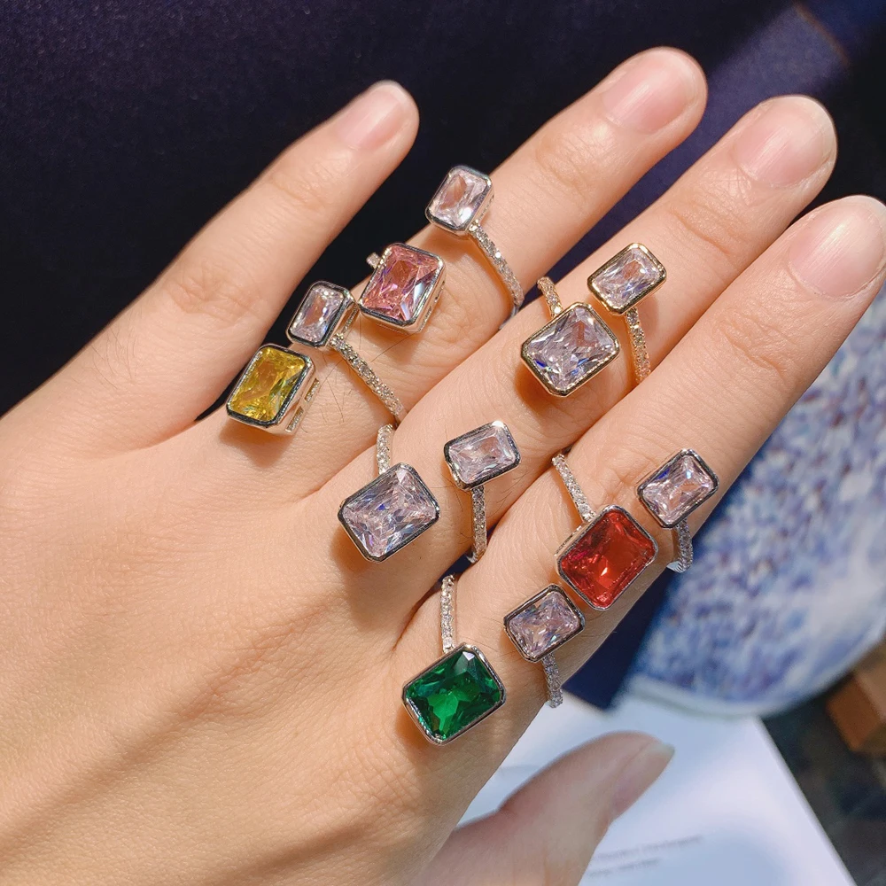 HIBRIDE New Arrival Geometric Design Cubic Zircon Women Rings White Gold Color Finger Ring Bridal Gifts bijoux femme R-250
HIBRIDE New Arrival Geometric Design Cubic Zircon Women Rings White Gold Color Finger Ring Bridal Gifts bijoux femme R-250