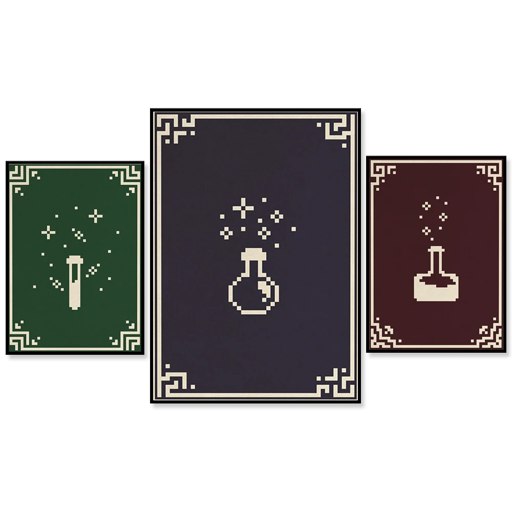 Poison, health potion, night vision potion, pixel art, fantasy game poster canvas painting wall picture Nordic home decoration
Poison, health potion, night vision potion, pixel art, fantasy game poster canvas painting wall picture Nordic home decoration