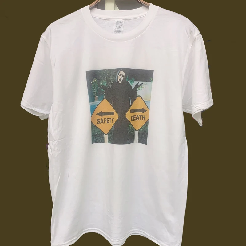 Safety Or Death T-Shirt Unisex Hipster Horror Movie Graphic Tee Gothic Halloween Shirt 90s White Top
Safety Or Death T-Shirt Unisex Hipster Horror Movie Graphic Tee Gothic Halloween Shirt 90s White Top